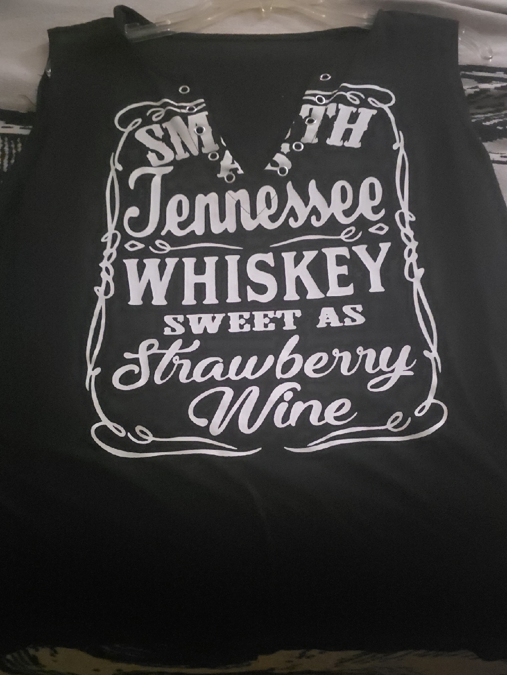 Black Graphic Tank Top with White Tennessee Whiskey Print
